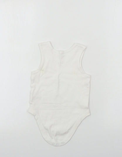 F&F  Boys White   Babygrow One-Piece Size 9-12 Months