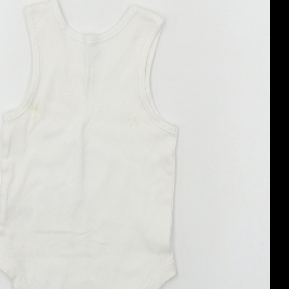 F&F  Boys White   Babygrow One-Piece Size 9-12 Months