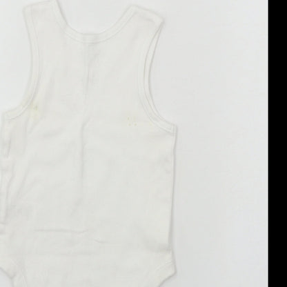 F&F  Boys White   Babygrow One-Piece Size 9-12 Months