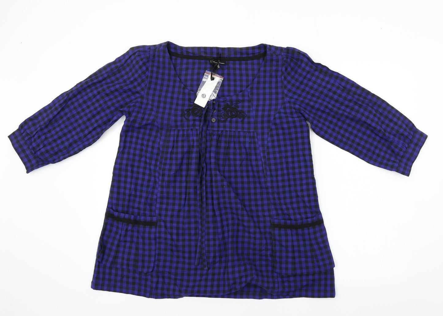 Womens UK Size 12 Fashion Union Blue Basic Blouse