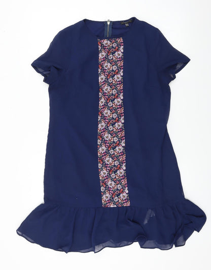 Preworn  Womens Blue Floral  A-Line  Size 12