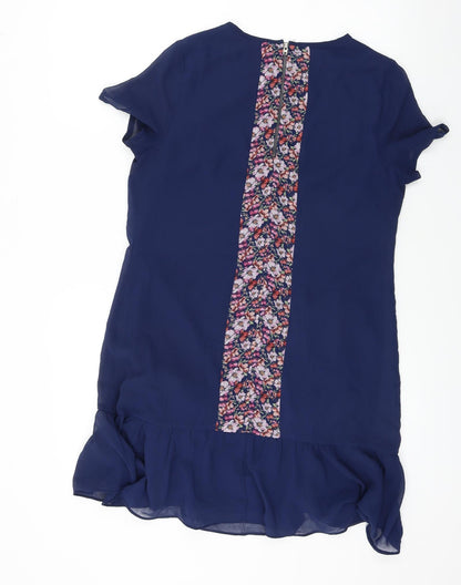 Preworn  Womens Blue Floral  A-Line  Size 12