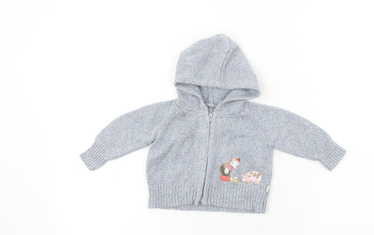 Mothercare Boys Blue   Full Zip Jumper Size 0-3 Months