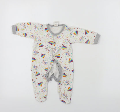 Preworn  Boys White   Babygrow One-Piece Size 0-3 Months
