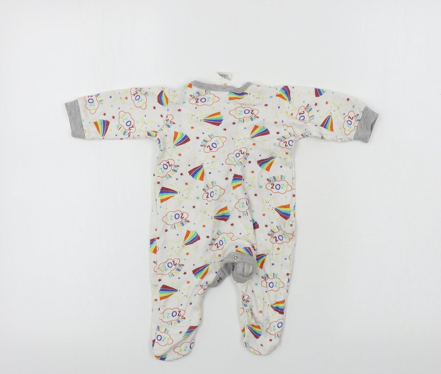 Preworn  Boys White   Babygrow One-Piece Size 0-3 Months