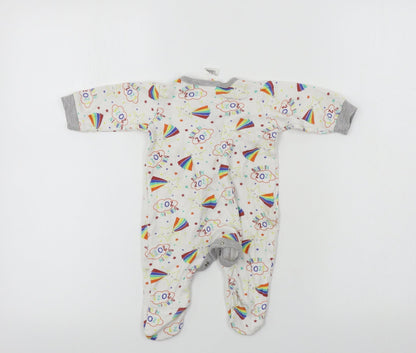 Preworn  Boys White   Babygrow One-Piece Size 0-3 Months