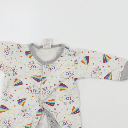 Preworn  Boys White   Babygrow One-Piece Size 0-3 Months
