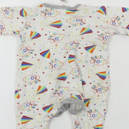 Preworn  Boys White   Babygrow One-Piece Size 0-3 Months