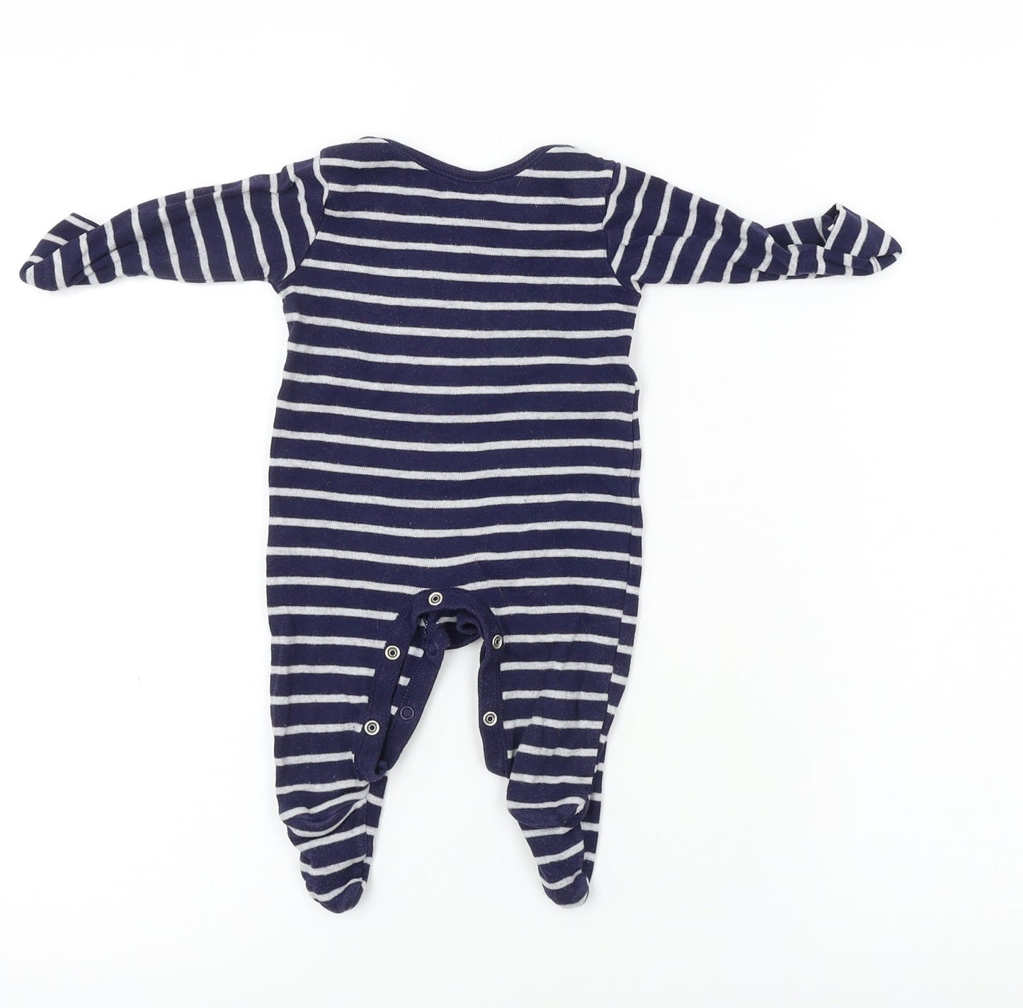 Nutmeg  Boys Blue Striped  Babygrow One-Piece Size 0-3 Months