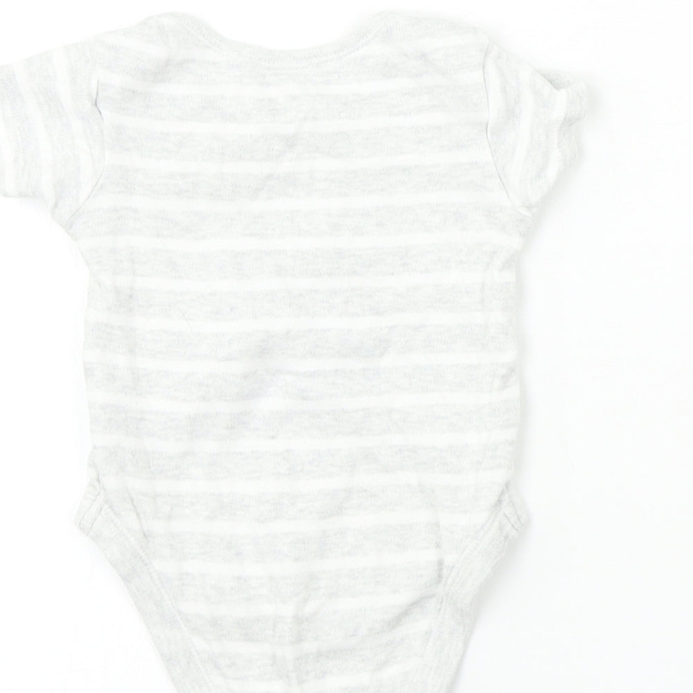 Nutmeg  Boys Grey Striped  Babygrow One-Piece Size 0-3 Months
