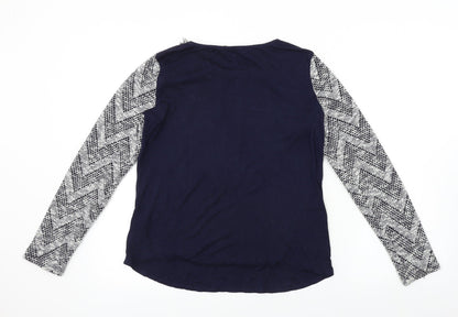 Womens UK Size S Oasis Blue Basic T-Shirt
