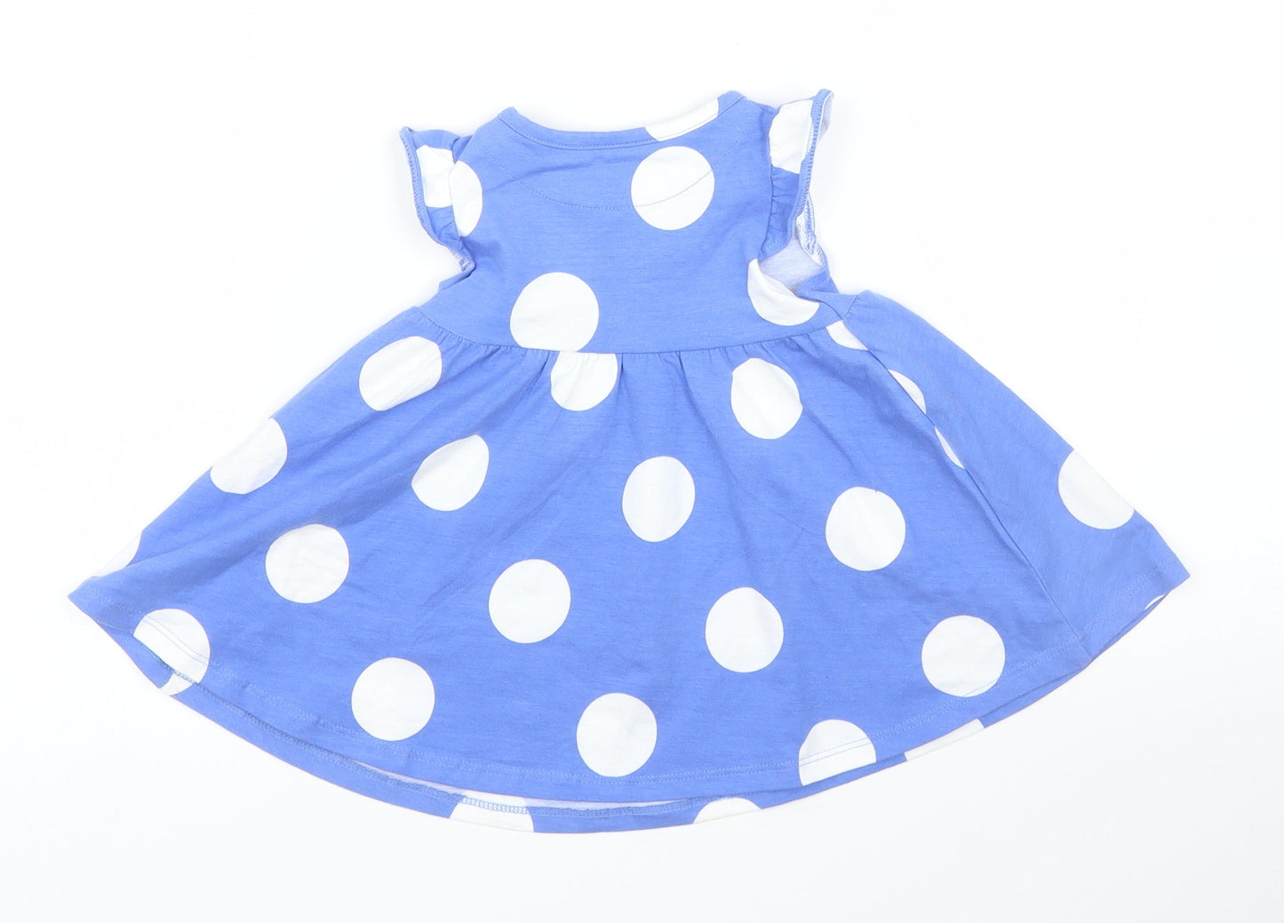 M&S Girls Blue Polka Dot  A-Line  Size 0-3 Months