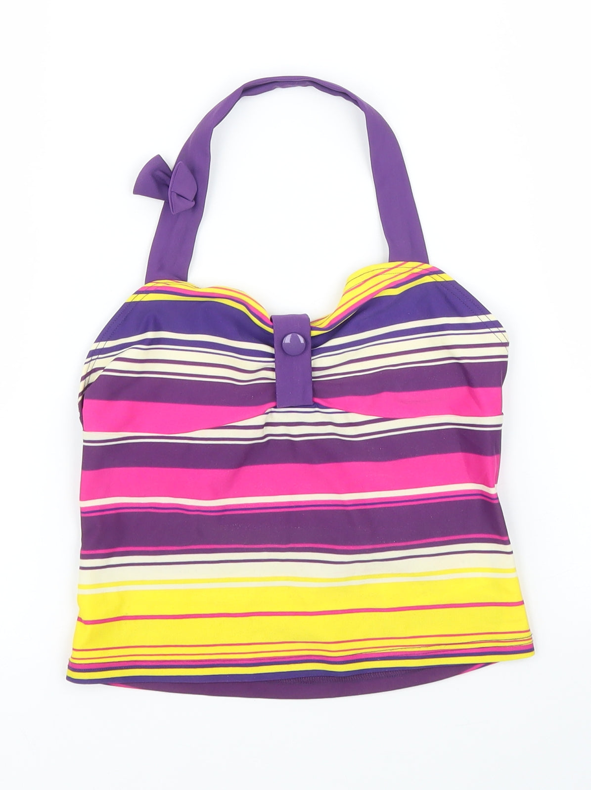 Additional front view of Marks & Spencer girls’ pink striped basic tank, size 9, years