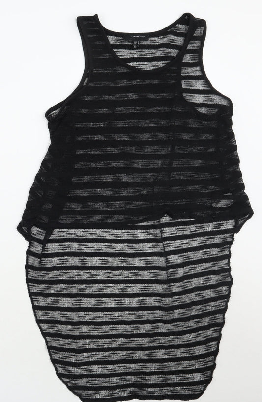 Primark Womens Black Striped  Basic Tank Size 10