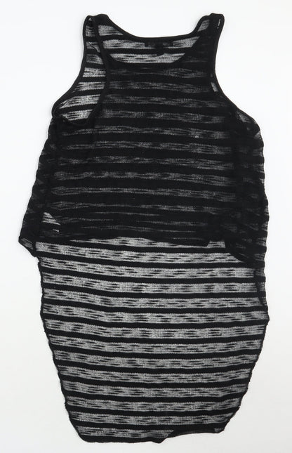 Primark Womens Black Striped  Basic Tank Size 10