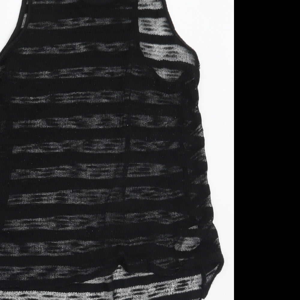 Primark Womens Black Striped  Basic Tank Size 10