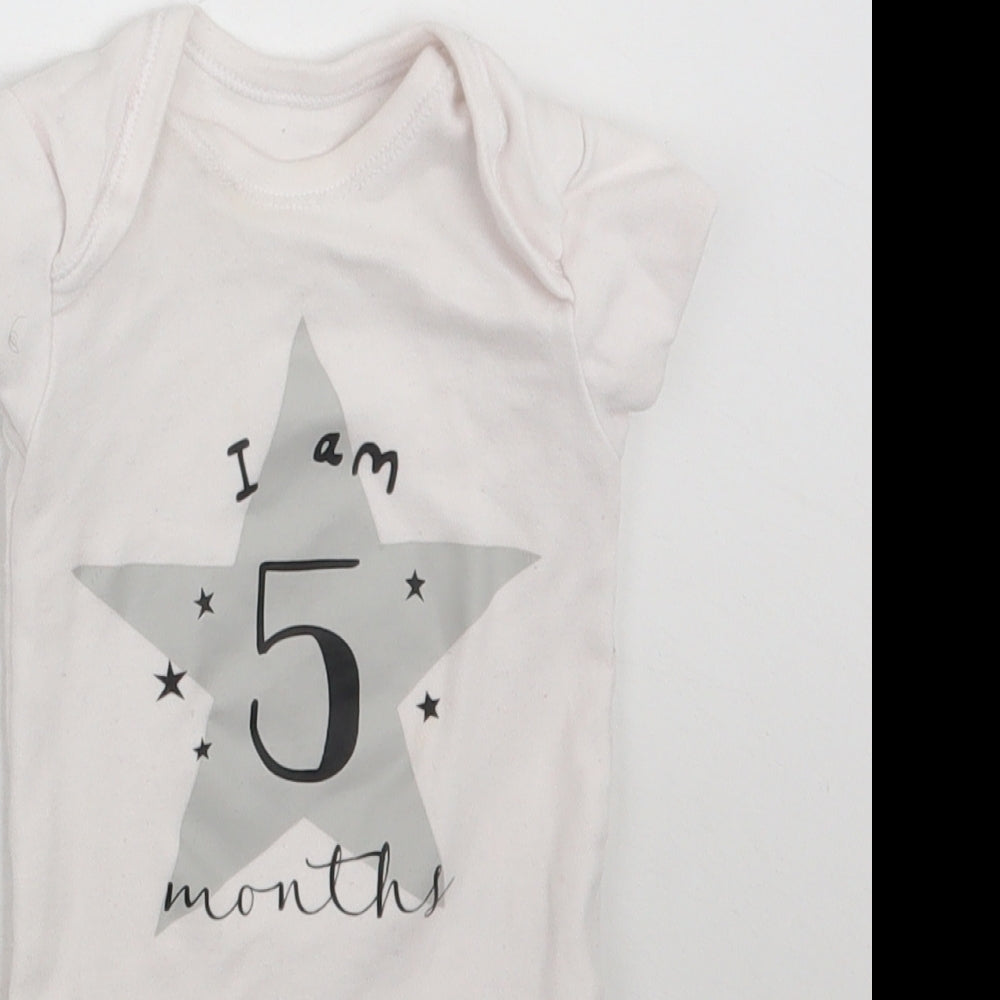 Matalan Baby White   Babygrow One-Piece Size 3-6 Months  - I am 5 months old