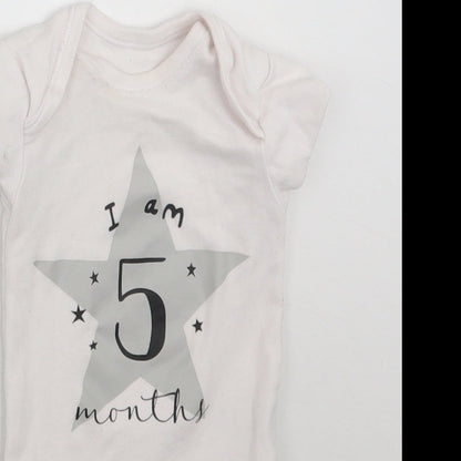Matalan Baby White   Babygrow One-Piece Size 3-6 Months  - I am 5 months old