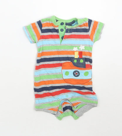 TU Baby Green Striped  Catsuit One-Piece Size 0-3 Months