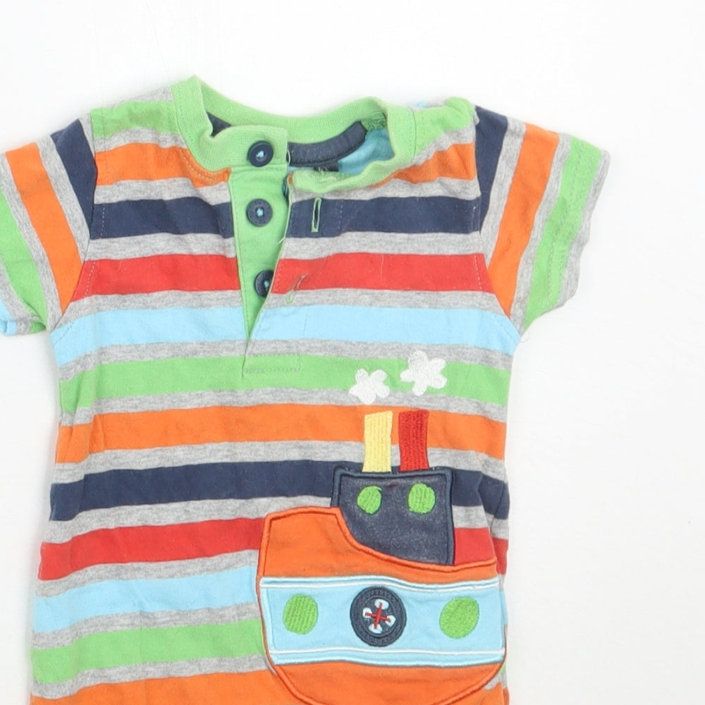TU Baby Green Striped  Catsuit One-Piece Size 0-3 Months