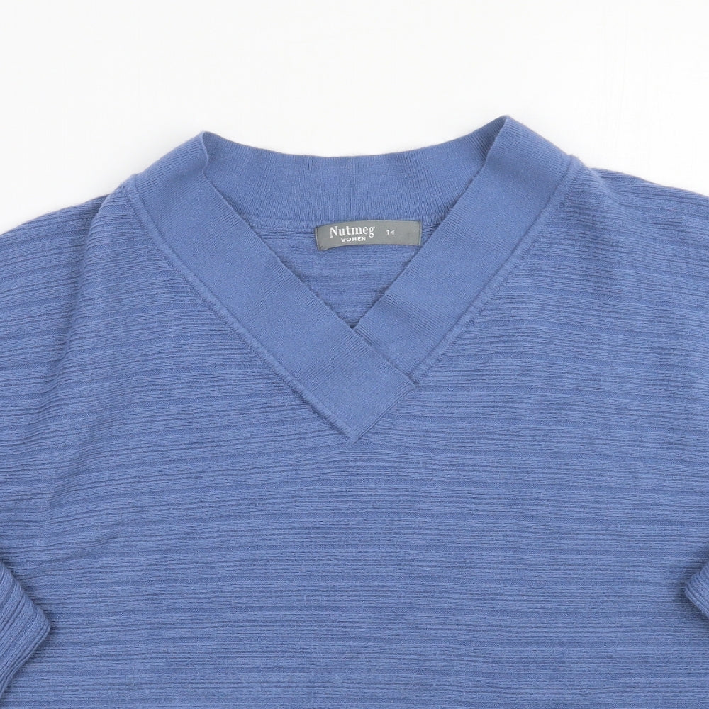 Nutmeg Womens Blue   Pullover Jumper Size 14