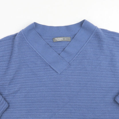 Nutmeg Womens Blue   Pullover Jumper Size 14