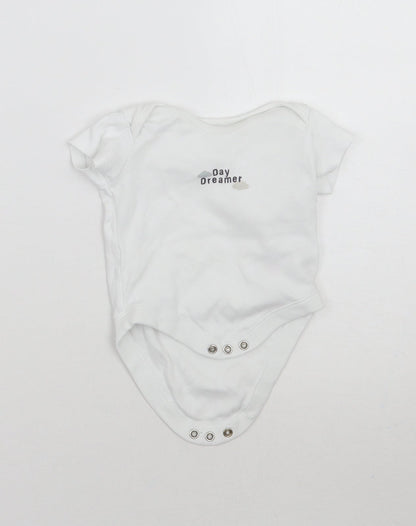 F&F Baby White   Babygrow One-Piece Size 0-3 Months  - Day dreamer