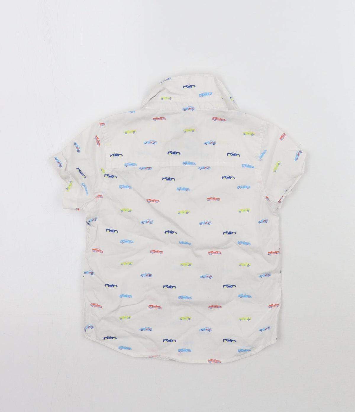Back view of F&F Baby White Geometric Basic Button-Up, size 12-18, Months