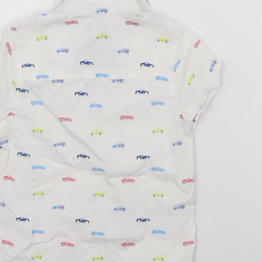 Brand and care label for F&F Baby White Geometric Basic Button-Up, size 12-18, Months