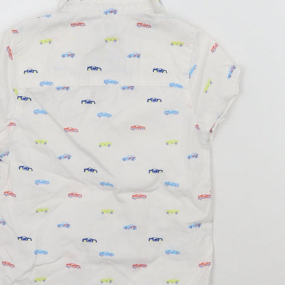 Brand and care label for F&F Baby White Geometric Basic Button-Up, size 12-18, Months