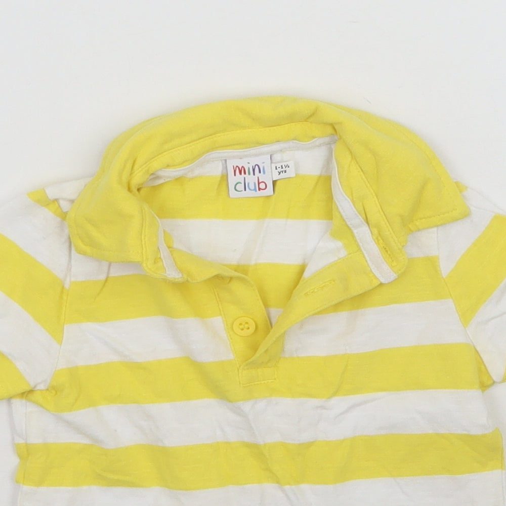 Mini Club Baby Yellow Striped  Basic Polo Size 12-18 Months