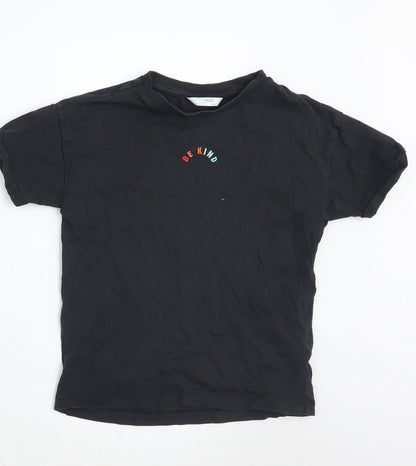 Marks and Spencer Girls Black   Basic T-Shirt Size 7-8 Years