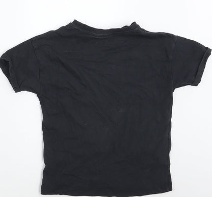 Marks and Spencer Girls Black   Basic T-Shirt Size 7-8 Years