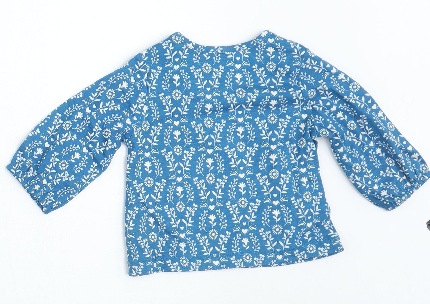 Mini Club Girls Blue Floral  Basic T-Shirt Size 0-3 Months