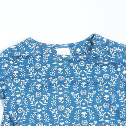 Mini Club Girls Blue Floral  Basic T-Shirt Size 0-3 Months