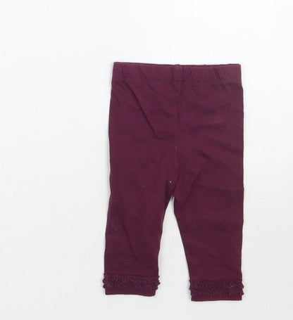George Girls Purple   Sweatpants Trousers Size 6-9 Months