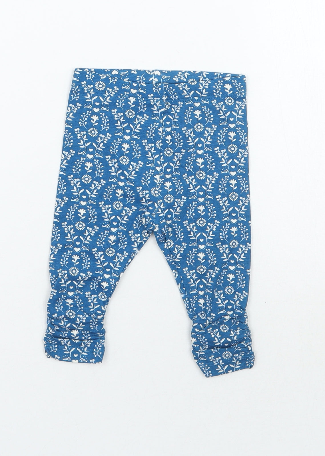Mini Club Girls Blue Floral  Sweatpants Trousers Size 0-3 Months