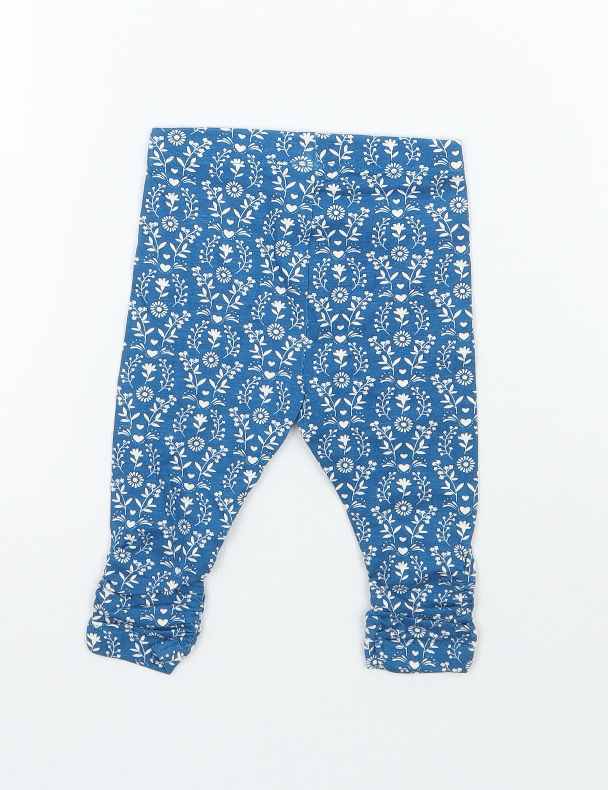 Mini Club Girls Blue Floral  Sweatpants Trousers Size 0-3 Months