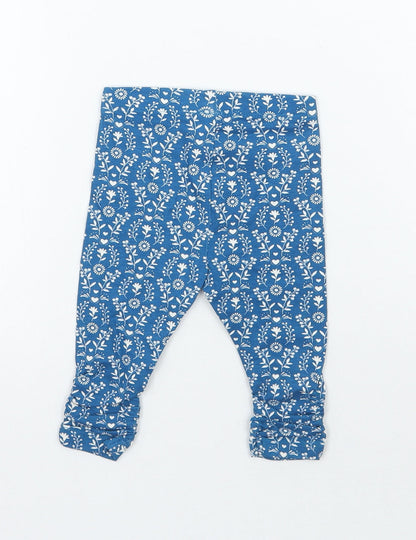 Mini Club Girls Blue Floral  Sweatpants Trousers Size 0-3 Months
