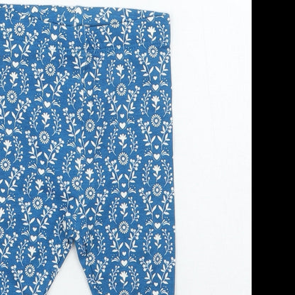 Mini Club Girls Blue Floral  Sweatpants Trousers Size 0-3 Months