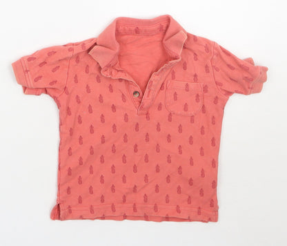 Matalan Boys Orange Geometric  Basic Polo Size 12-18 Months