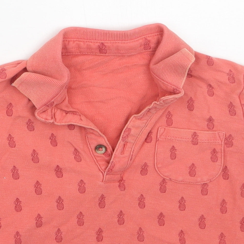 Matalan Boys Orange Geometric  Basic Polo Size 12-18 Months