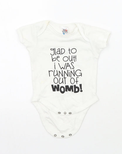 Mini mischief Makers Baby White   Babygrow One-Piece Size 3-6 Months