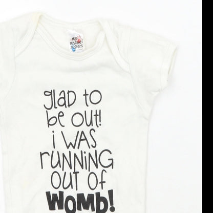 Mini mischief Makers Baby White   Babygrow One-Piece Size 3-6 Months