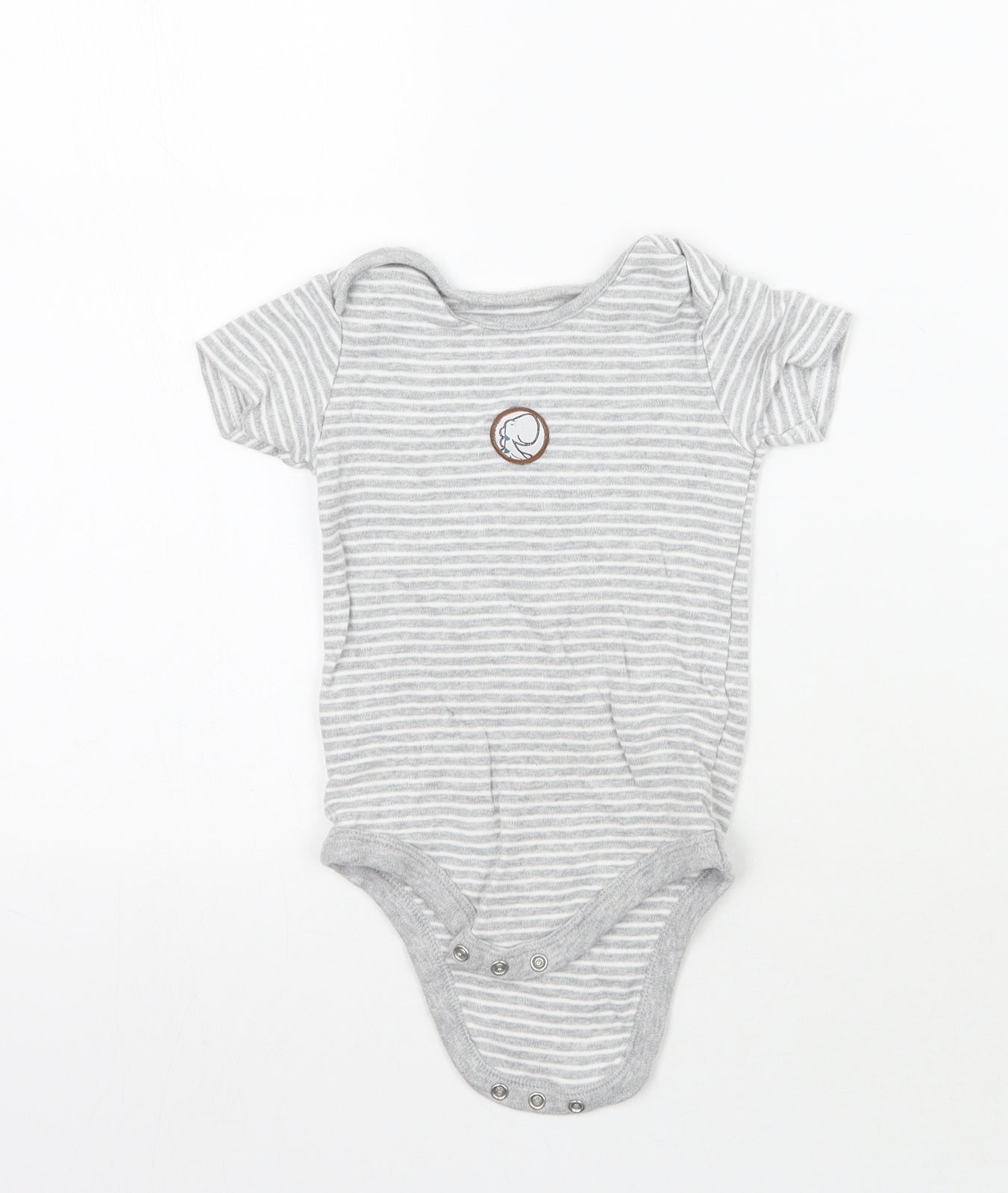 TU Girls Grey Striped  Babygrow One-Piece Size 9-12 Months