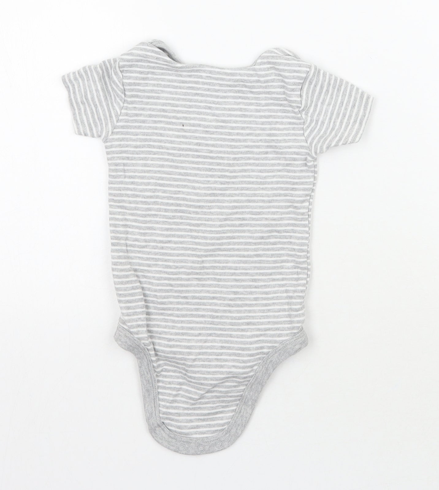 TU Girls Grey Striped  Babygrow One-Piece Size 9-12 Months