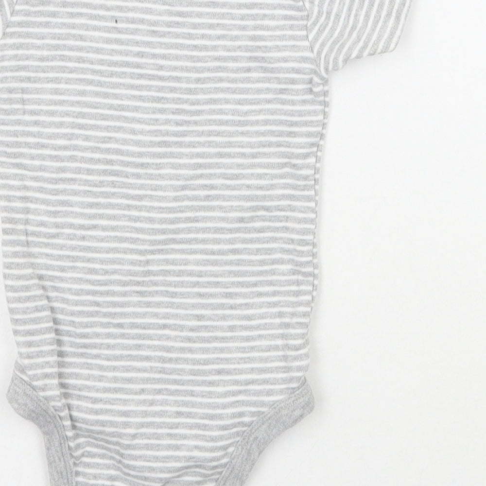 TU Girls Grey Striped  Babygrow One-Piece Size 9-12 Months