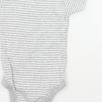 TU Girls Grey Striped  Babygrow One-Piece Size 9-12 Months