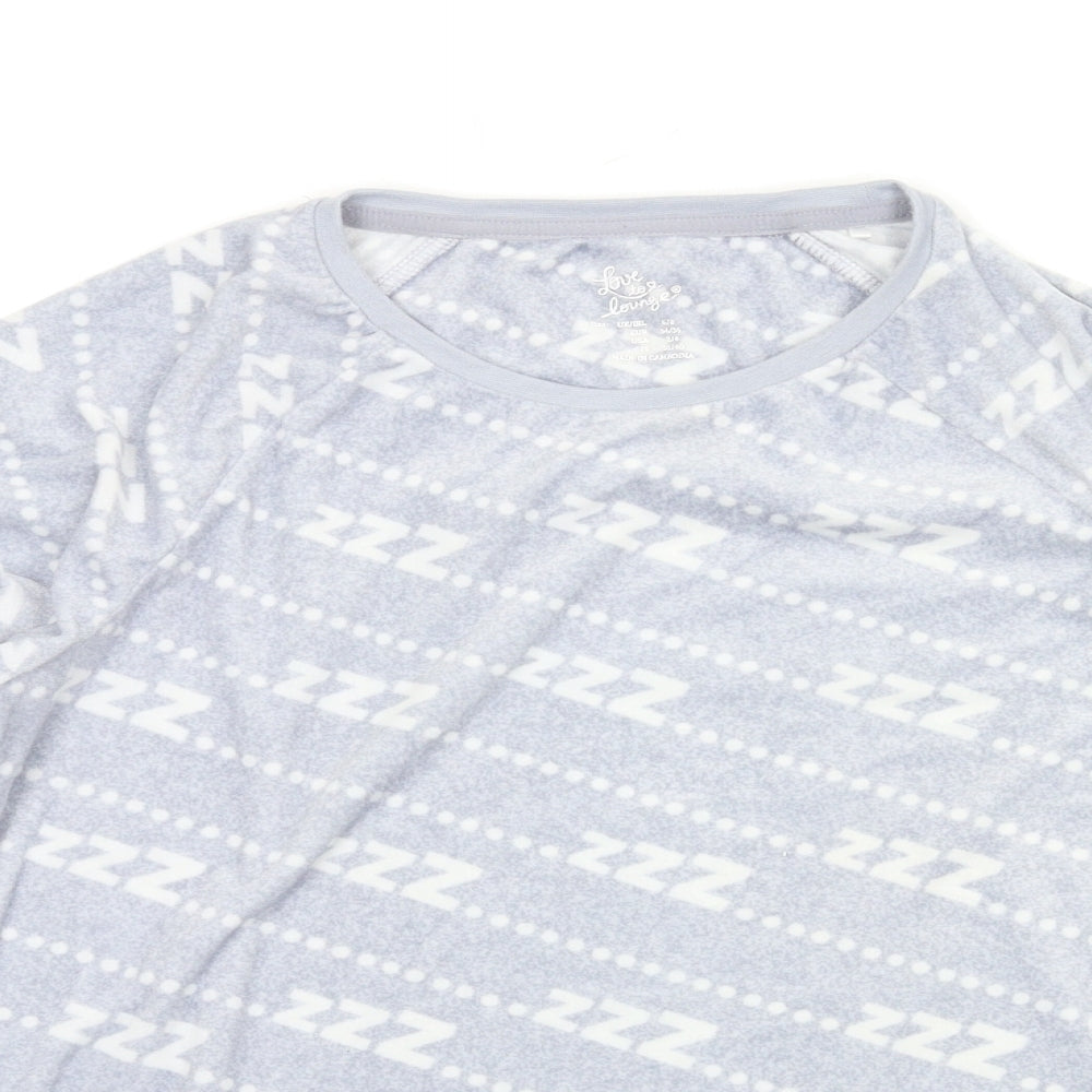 Love To Lounge Womens Grey Solid  Kimono Pyjama Top Size XS