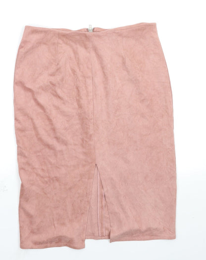 Glamorous Womens Pink Houndstooth  Straight & Pencil Skirt Size M